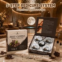 Kit de Pédicure Deluxe 5 Étapes avec Gelée, Bain de Pieds, Soin des Pieds et Huile de Massage, Bougie – OEM ODM pour Fournitures de Salon de Manucure