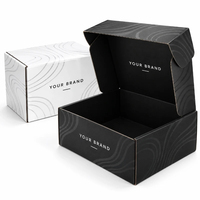 Boîtes d'expédition rigides en kraft premium personnalisées avec logo imprimé, en carton ondulé noir mat et blanc brillant, pour petites entreprises, vente en gros