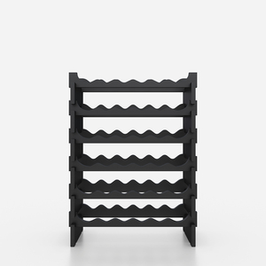 Meilleur prix d'usine – Présentoir à vin moderne et portable en bois noir à 6 niveaux avec support en verre pour aménagement de magasin – <span class=keywords><strong>Porte</strong></span>-vin - Product Image 1