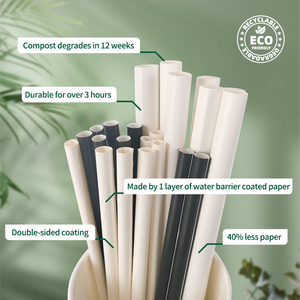 Dung dịch nước lót giấy rơm trắng thiên nhiên cá nhân Gói uống rơm bong bóng trà phân hủy sinh học giấy ống hút - Product Image 3