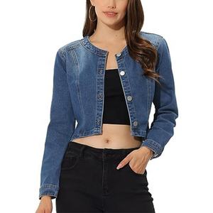 Vente en gros de chemises en jean pour femmes, chemise en jean décontractée et ajustée, veste en jean classique pour femmes, chemise en jean bomber pour femmes - Product Image 1