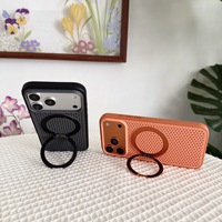 Coque respirante en TPU et PC avec anneau magnétique rotatif à 360° anti-chute pour iPhone 18 17 16 Pro Max