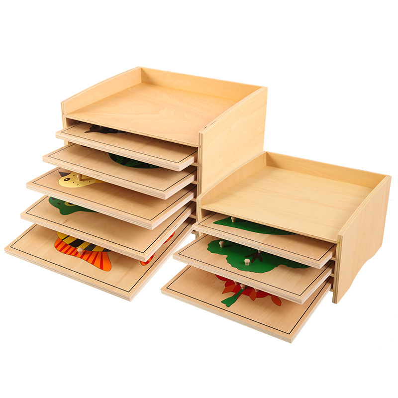 Montessori Wooden Puzzle Panel Cabinet Animal