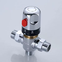 Raccords mâles G1/2 contemporains en laiton mitigeur de douche thermostatique solide mitigeur en laiton chromé à poignée unique