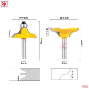 2Pc <span class=keywords><strong>8mm</strong></span> 12mm 1/2 "Shank Entry Door for Long Tenons Router Bit Woodworking Cutter Woodworking Bits Tenon Cutter for Woodworking - Product Image 3