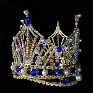 มงกุฎนางงามไข่มุกชุบทองทั้งแผ่นทรงกลมสวยงาม - Product Image 3