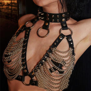 Chaîne de corps <span class=keywords><strong>sexy</strong></span> punk <span class=keywords><strong>Komi</strong></span>, chaîne de taille à col halter, chaîne de corps, soutien-gorge, bijoux de corps pour femmes - Product Image 1