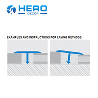 Profilé de transition en aluminium en forme de T pour carrelage, finition brossée anodisée Hero Metal, protection des bords de carrelage pour mur