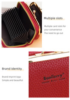 Nouveau best-seller dames en cuir PU petit porte-carte de crédit litchi motif fermeture éclair femmes orgue porte-monnaie baiser fermoir portefeuille