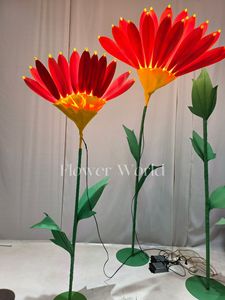 Décorations de fleurs artificielles géantes en <span class=keywords><strong>iris</strong></span> lumineuses à LED personnalisées pour les mariages en plein air, les parcs à thème et l'aménagement paysager - Product Image 3