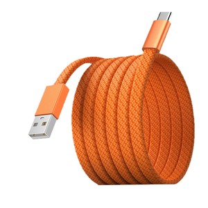 Cable de Datos Tipo C Naranja de 1M, Cable USB a USB-C de Carga Rápida, Cable Trenzado para Teléfonos Móviles, Compatible con OPPO, Samsung, Huawei, Apple - Product Image 1