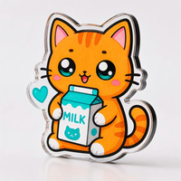 Aimant de réfrigérateur personnalisé en acrylique, personnage de dessin animé mignon, décoration de réfrigérateur, cadeau amusant pour la cuisine, découpé à la forme, aimant de 3 mm d'épaisseur