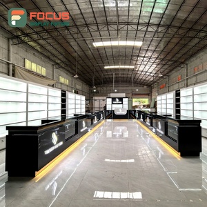 Vitrine classique pour boutique de tabac, en bois et verre, avec éclairage LED, comptoir de présentation de tabac - Product Image 1