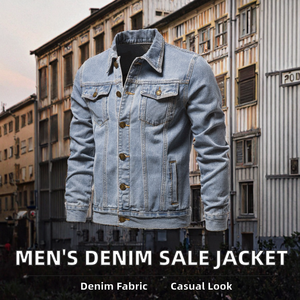 Chaqueta Bomber Vaquera de Mezclilla con Botones, Estilo Casual para Hombre, Talla Grande, Temporada de Primavera, Teñido Liso, Impermeable y Transpirable - Product Image 2