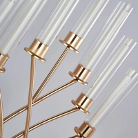 Nordique 7 bras or acrylique bougeoir haut fleur support lampadaires pour candélabres centres de table accessoires de mariage fournitures