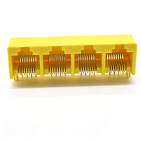 Konektor Jaringan RJ45 6P2C 1X4 1 Port Vertikal Cat6 Terlindung untuk Pemasangan Panel, Jack Ethernet Kontak Kuningan, Pasokan Langsung Grosir