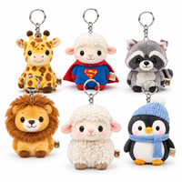 Porte-clés mini peluche personnalisé, plusieurs styles, 15 cm, jouets en peluche type animaux, poupées douces et mignonnes, en gros, cadeaux de fête d'anniversaire, coton PP