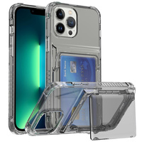 Nouvel étui portefeuille antichoc en TPU+PC avec fente pour cartes à clapet pour 17 Pro, design personnalisé anti-chute