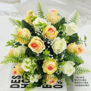 Vente en gros de 18 têtes de roses en soie, fleurs de mariage en soie, bouquet de roses pour arrangement floral de mariage - Product Image 5