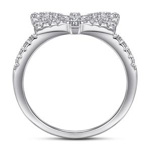 แหวนเงินแท้ 925 ชุบโรเดียม ดีไซน์โบว์ ประดับเพชรซิคอน สำหรับงานแต่งงาน งานเลี้ยง ผู้หญิง คุณภาพสูง ขายส่ง - Product Image 3