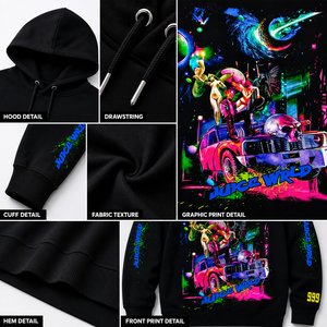 High Quality Men Streetwear Hoodies 100% Cotton Men Oversized Neon Space Car Skull <strong>Juice</strong> Graphic Hoodie Custom Cotton <strong>T</strong>-<strong>shirt</strong> - Product Image 3