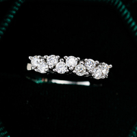 Bague de fiançailles de luxe en moissanite blanche personnalisée en argent 925, couleur D, pureté VVS1, avec GRA et sertissage à griffes, idéale pour mariage et soirée