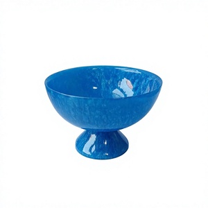 Tazón para Ensalada de Resina Tallado a Mano, Apto para Alimentos, con Textura de Mármol, Ecológico y Duradero, para Servir Mermelada, Helado, Frutas, en Casa o en Hoteles - Product Image 1