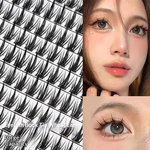 Pestañas Postizas Semi-Artificiales de Fibra, Empaquetado en <span class=keywords><strong>Libro</strong></span>, Venta al por Mayor de Fábrica, Suministro Estable, Segmentadas, Autoadhesivas en Abanico - Product Image 2