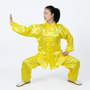 Uniforme de Tai Chi Kung Fu en satin chinois, tenue de performance d'<span class=keywords><strong>arts</strong></span> martiaux Wushu à manches longues, unisexe pour adultes - Product Image 5