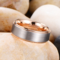 Offre Spéciale – Parures de Bagues de Mariage Vintage en Tungstène pour Femme et Homme, 8 mm, Plaqué Or Rose/Or 18 carats – Bagues de Promesse et d'Anniversaire