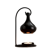 Porte-bougie suspendu en céramique créatif, noir, fait main, écologique, ovale, imprimé UV/sérigraphie 2 couleurs, décoration de Noël pour la maison