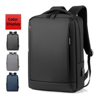 Mochila para Portátil de Viaje con USB, Logotipo Personalizado Simple, Mochila para Portátil de Negocios, Impermeable, para la Universidad, Escuela, Bolsa para Computadora