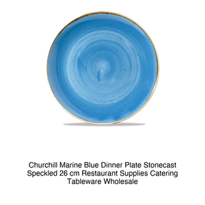 Marine Blue Flat Plate 26 cm Churchill Stonecast Speckled 12Scfsev10 - Product Image 2