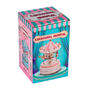 Boîte à <span class=keywords><strong>musique</strong></span> en forme de dôme pour cadeaux de retour pour enfants, boîte à <span class=keywords><strong>musique</strong></span> carrousel, vente en gros, logo personnalisé pour les cadeaux de fête - Product Image 5