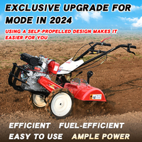 Motoculteur Agricole à Quatre Roues, Mini Motobineuse, Sarcleuse, Fraise Rotative