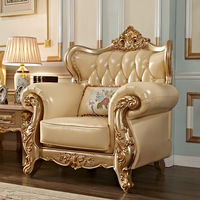 Canapé de style européen classique très vendu, meubles de luxe pour salon, ensemble de canapés en cuir sculpté en bois