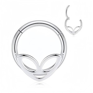 Alien Face <b>Nose</b> Ring 316 Stainless Steel Gold Color Piercing Jewelry For <b>Nose</b> <b>Stud</b> - Product Image 5