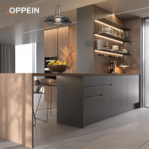 Oppein tùy chỉnh Đức phong cách hiện đại Walnut Veneer tủ bếp với mềm đóng ngăn kéo - Product Image 5