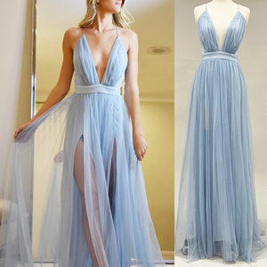 Kdg Peach Color Sexy Sleeveless Backless <strong>Maroon</strong> Satin V Neck Lace Tulle Sling Blue Pink Burgundy Long Wedding <strong>Bridesmaid</strong> <strong>Dresses</strong> - Product Image 3