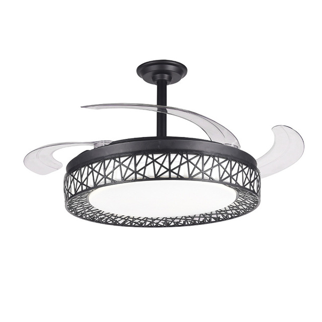 Simple Invisible Chandelier Integrated Fan Light Electric Household Use Plastic Ceiling Fan for Living Dining Inverter Included