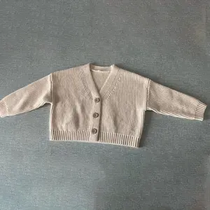 Spring Toddler Custom Cardigan Sweater 100% Baumwolle Cosy Casual Pus Größe Button Up Übergroße Kid Chunky Knit Cardigan Hersteller