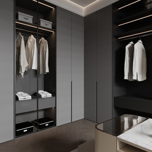 Ensemble de garde-robe en bois de luxe moderne pour chambre à coucher rangement de vêtements meubles armoires de cuisine - Product Image 1