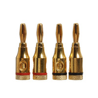 4mm 24k Plaqué Or Musique Haut-Parleur Câble Fil Broches Fiche Banane Connecteur