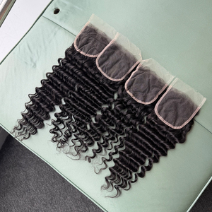 Vente en gros usine : Cheveux humains vierges brésiliens 100% naturels, closure HD Lace 4x4 Deep Wave, 14-20 pouces, sans nœuds, styles variés - Product Image 5
