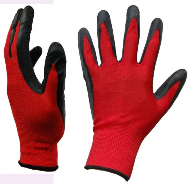 13g Nylon/Polyester Lót Latex cọ tráng găng tay làm việc