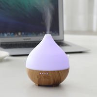 Humidificateur d'air ultrasonique intelligent, diffuseur d'arômes 200 ml, diffuseur d'aromathérapie à grain de bois avec lumière LED pour la maison et le spa