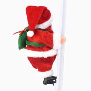 Electric Santa Claus Climbing Ladder And Rope Christmas Toy Animated Plush <b>Doll</b> For Living Room Decor 7in Above - Product Image 2