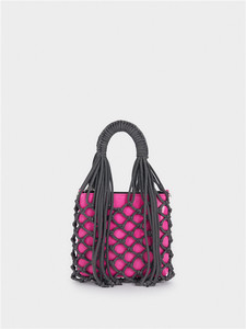 ZB239-Bolso de mano con cordón anudado <span class=keywords><strong>para</strong></span> mujer, <span class=keywords><strong>bolsa</strong></span> de mano de diseño a la moda, con rayas, venta al por mayor, 2023 - Product Image 2