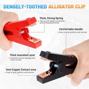 Câbles de démarrage M18 compatibles avec les batteries Milwaukee 18V |   Câble de suralimentation 2FT 8AWG avec pinces crocodiles - Product Image 2
