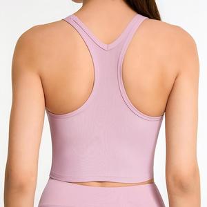 เสื้อชั้นในกีฬาแบบรัดรูปสำหรับผู้หญิง ขายส่ง เสื้อชั้นในแบบมีฟองน้ำในตัว เหมาะสำหรับโยคะ ออกกำลังกาย ยืดหยุ่นสูง กระชับรูปร่าง ชุดออกกำลังกาย - Product Image 2